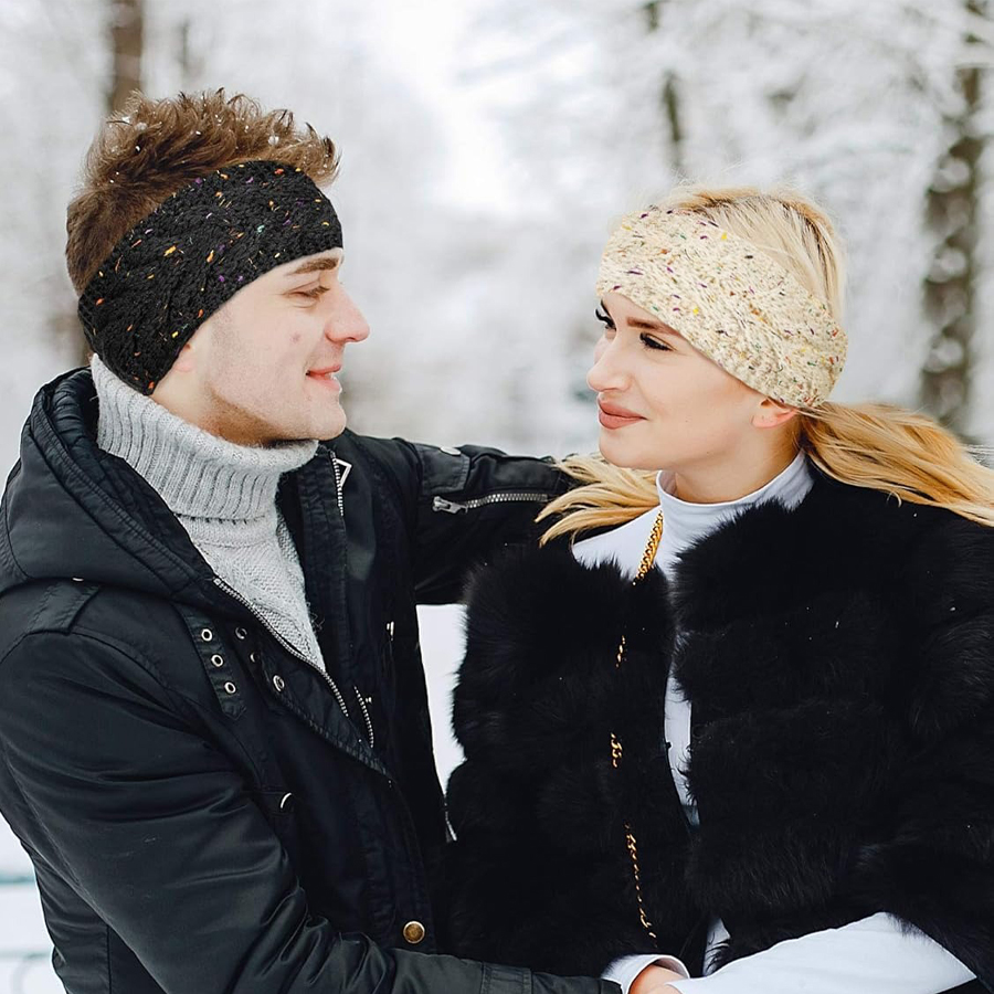 Fleece Ear Warmer Band - SSUNTAK Ikat Kepala Rajut Wanita untuk