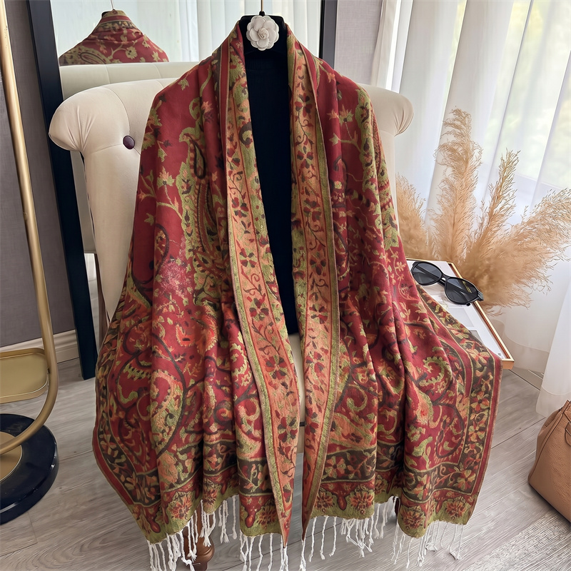 Cashmere Pashmina Wrap - Syal Wanita Kasmir Mewah Bermerek 2026,