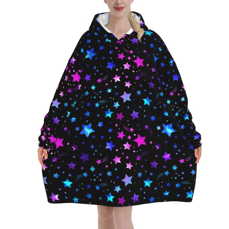Hoodie Selimut Wanita Motif Ga - Sherpa Hoodie Fleece ulasan dan harga