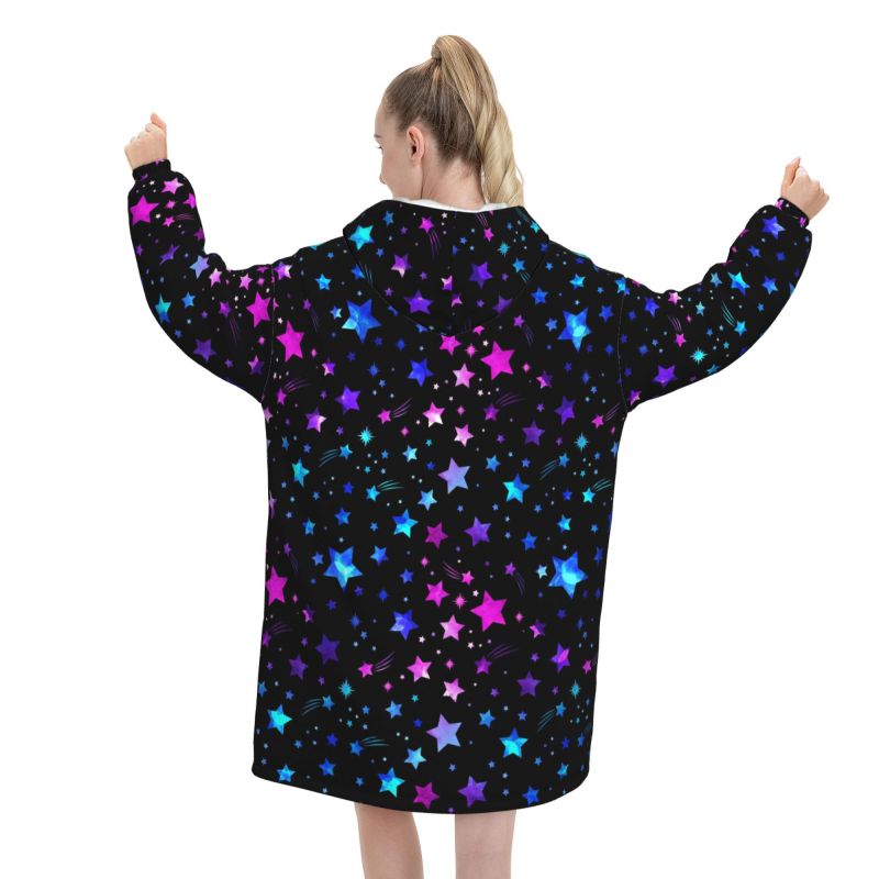 Hoodie Selimut Wanita Motif Ga - Sherpa Hoodie Fleece ulasan dan harga
